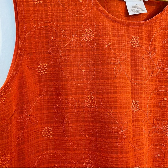Vintage | Burnt Orange Embroidered Blouse - Picture 3 of 4